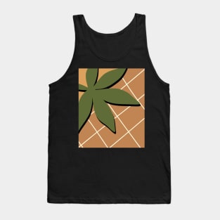 Minimal Modern  Abstract Shapes  Leaves Warm Tones  Design Tank Top